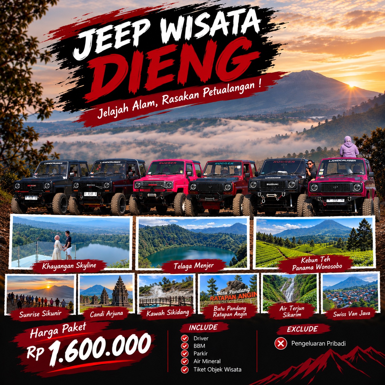 Paket Sunrise Jeep 5: Full Day 8 Destinasi Ultimate